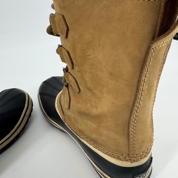 Sorel Waterproof Snow Boots Tan Brown Faux Fur Lined Women US 8.5 - Picture 10 of 16